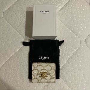 Celine Small Wallet Triomphe Canvas